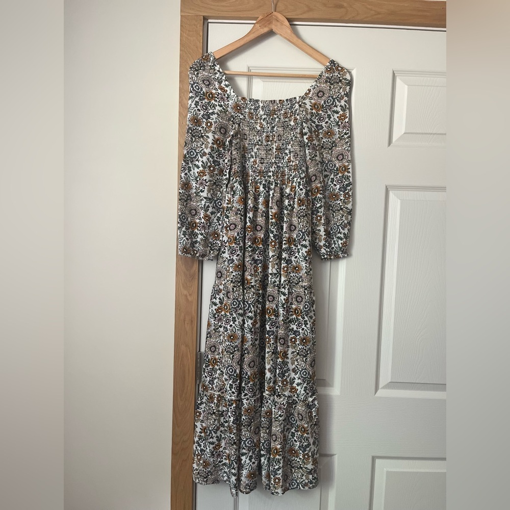 Natural Life Floral Smocked Maxi Dress